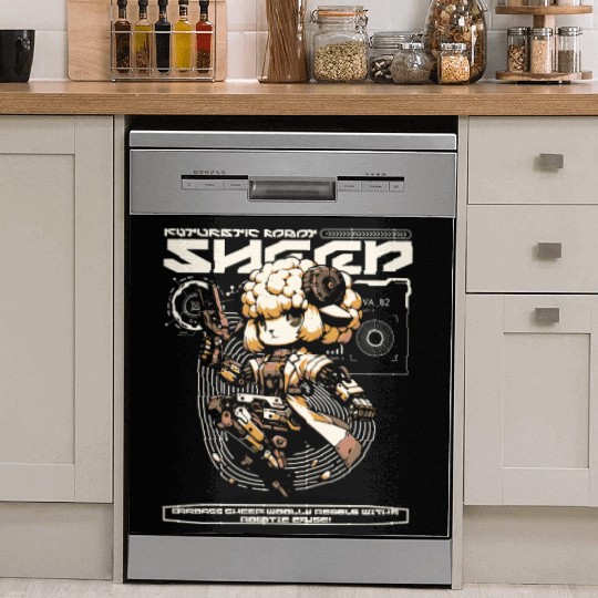 Aries Sheep Future Farm Animal Ram Robot Wool Dish Washer Covers