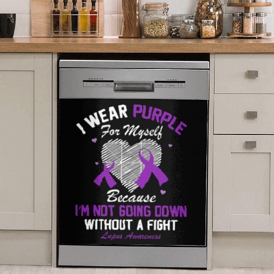 I Wear Purple For Myself Lupus Awareness Heart Dish Washer Covers
