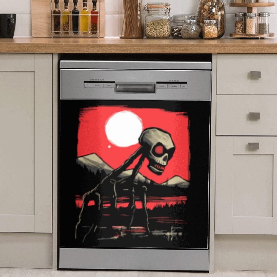 Japan Red Sun Horror: Skull Creature Dish Washer Covers