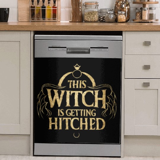 This Witch is Getting Hitched Hallo Wedding Bride Dish Washer Covers