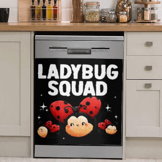 Cute Ladybug Squad Art Insect Ladybug Lover Dish Washer Covers