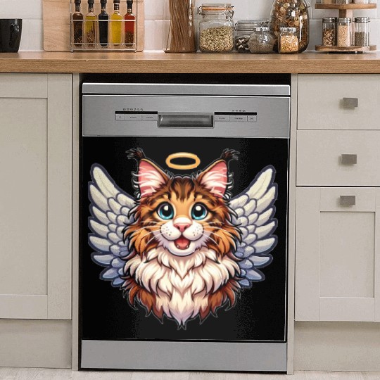 Maine Angel Cat with Wings Dish Washer Covers