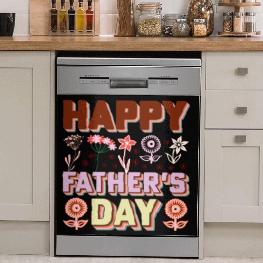 Happy Father's Day Card with Text Dish Washer Covers
