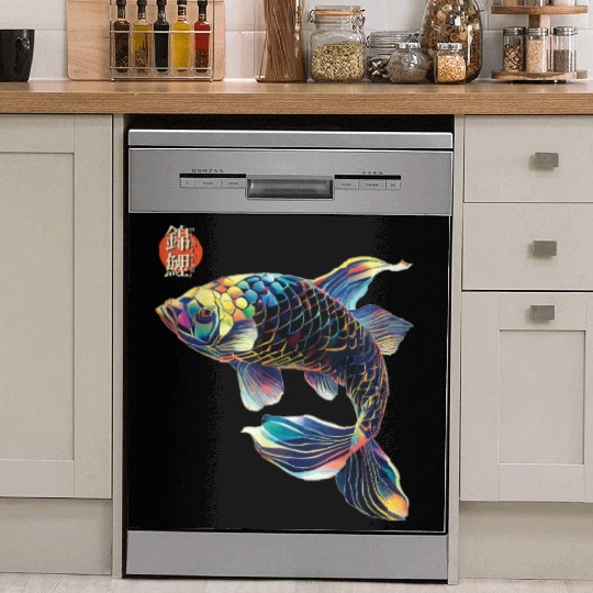 Japanese Koi Fish Koi Carp Lovers Women Men Kids T Dish Washer Covers