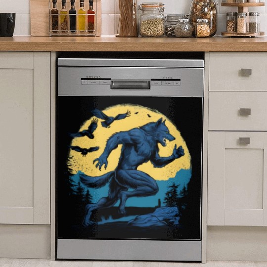 Running Werewolf with Crows Dish Washer Covers