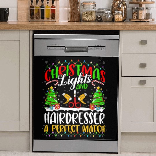 Christmas Light Hairdresser Xmas Dish Washer Covers