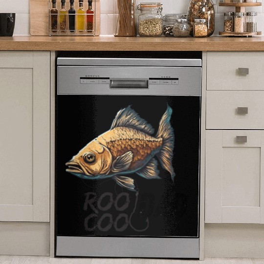 Funy Father's Day Reel Cool Dad Crazy Dog Dad Fish Dish Washer Covers