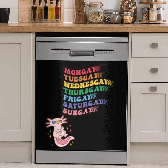 Cute Pride LGBTQ Axolotl - Dare to be Yourself Dish Washer Covers