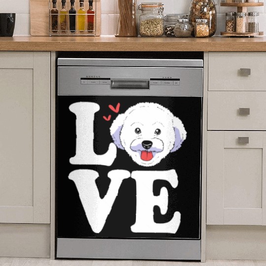 Cute Dog Face I Love My Bichon Frise Dish Washer Covers