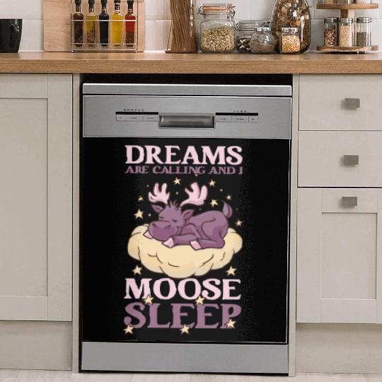 Dreams Are Calling Youth Cute Moose Dish Washer Covers