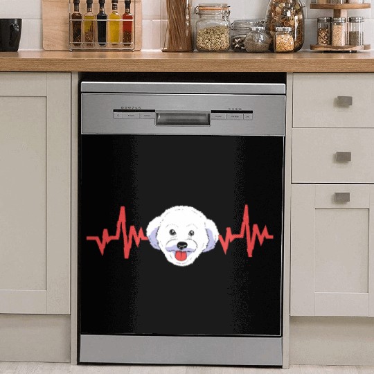 Dog Face Dog Heartbeat Bichon Frise Lovers Dish Washer Covers