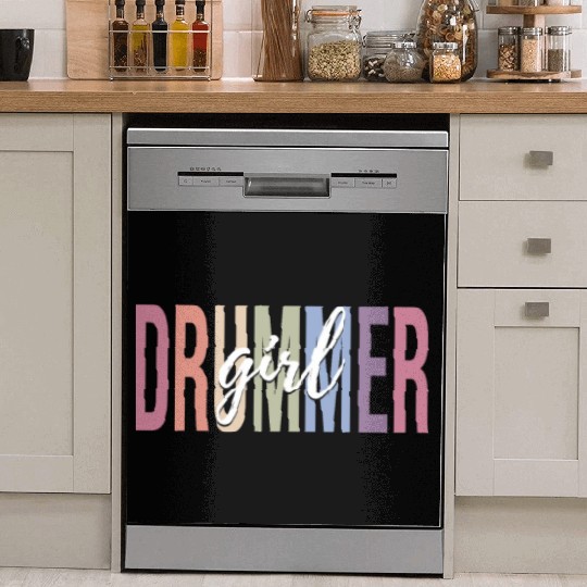 Drumming Musician Female Drum Lover Dish Washer Covers