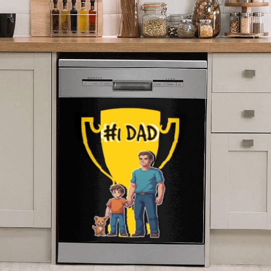 art father and son 8bits number 1 dad Dish Washer Covers