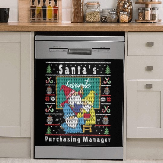 Santas Elfs Ugly Christmas Purchasing-Manager Dish Washer Covers