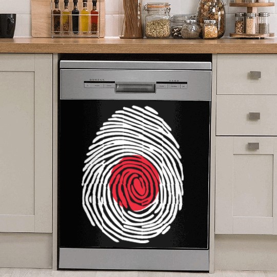Japanese Fingerprint Flag Dish Washer Covers