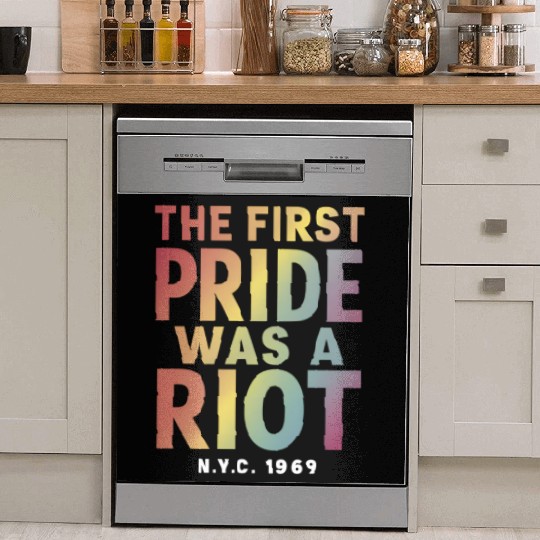The First Pride Was A Riot LGBT Gay Ally Rainbow Dish Washer Covers