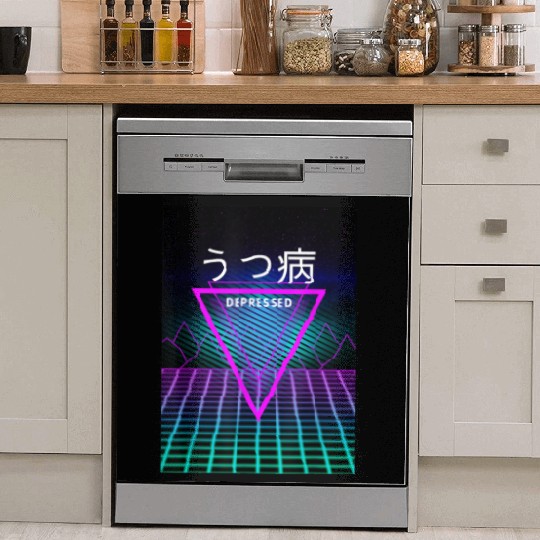 aesthetic vaporwave clothes depressed Dish Washer Covers