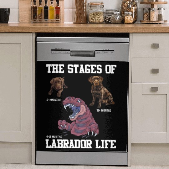 Labrador Lovers STAGES OF A LABRADOR LIFE Dish Washer Covers