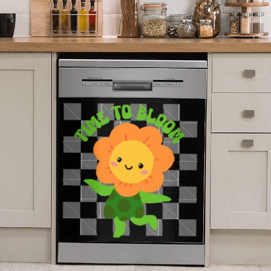 Time to Bloom: Floral Print Design Dish Washer Covers