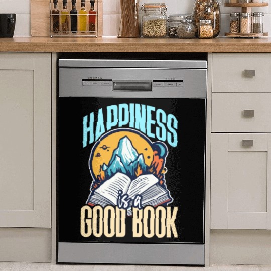 Literature Teacher Happiness Is A Good Book Reader Dish Washer Covers