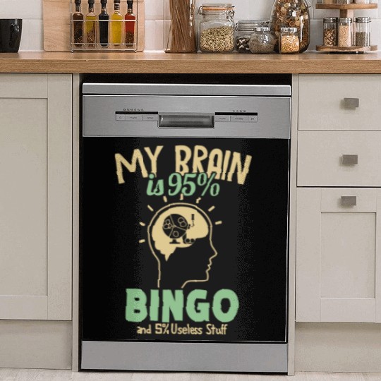 My Brain is 95% Bingo Professional Caller Daubers Dish Washer Covers