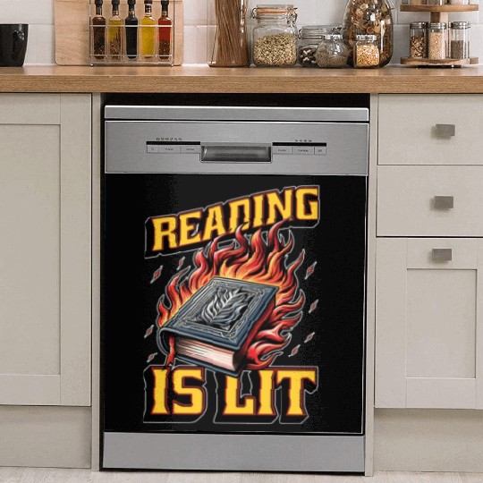 Literature Teacher Reading Is Lit Educator Bookish Dish Washer Covers
