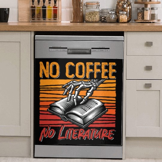 Literature Teacher No Coffee Bookworm Coffee Lover Dish Washer Covers
