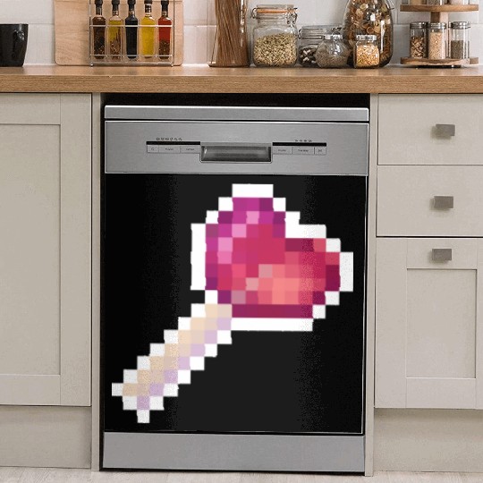Pixel Art Sprite Cute Heart Lollipop Dish Washer Covers