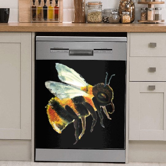 Cute Bumble Bee Flying Illustration Dish Washer Covers