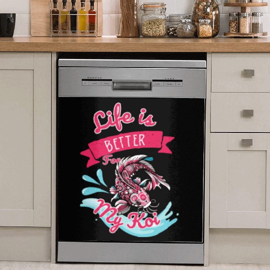 Koi fish swim gracefully Dish Washer Covers