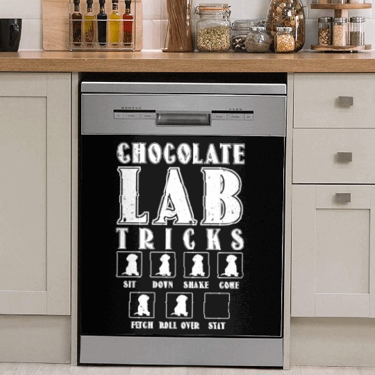 Brown Labrador CHOCOLATE LAB TRICKS Stubborn Dish Washer Covers