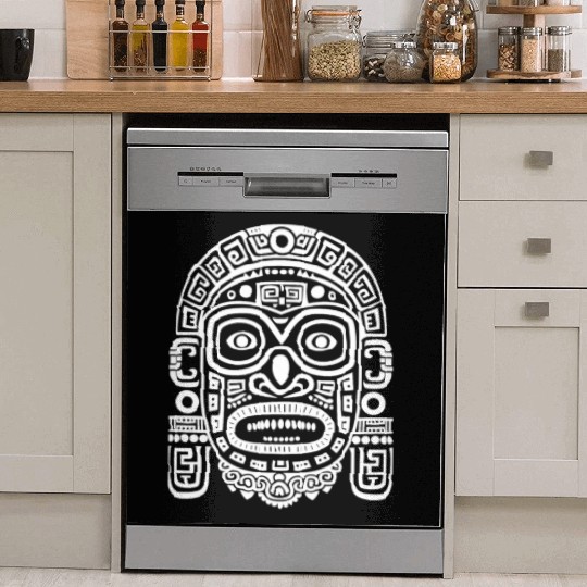 Maya God Mayan Mythology Ek Chuah Intricate Mask Dish Washer Covers