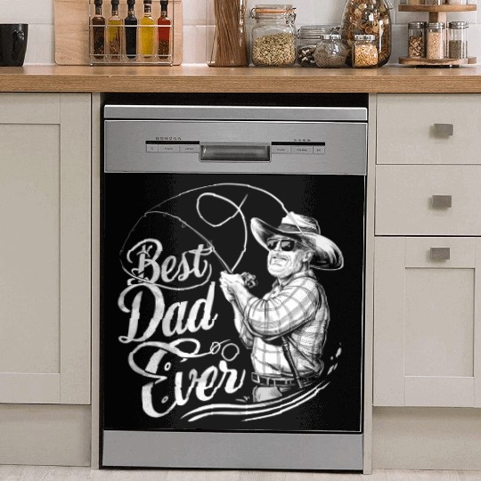 Fishing Dad Best Dad Ever Te Dish Washer Covers
