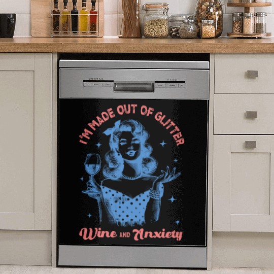 Im made out of Glitter wine and anxiety Dish Washer Covers