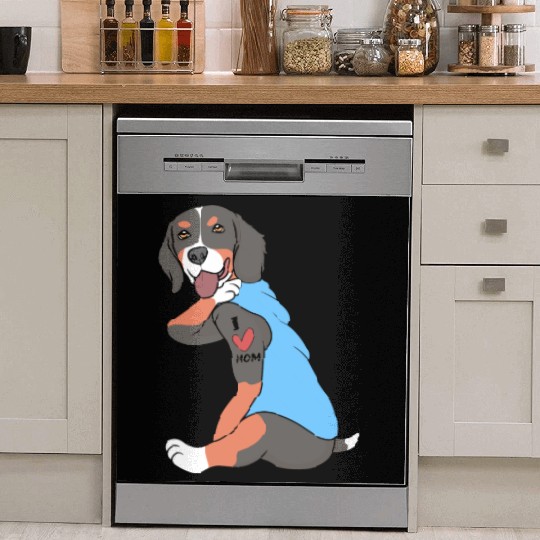 Cute Bernese Dog I Love Mom For Dog Mom Dish Washer Covers