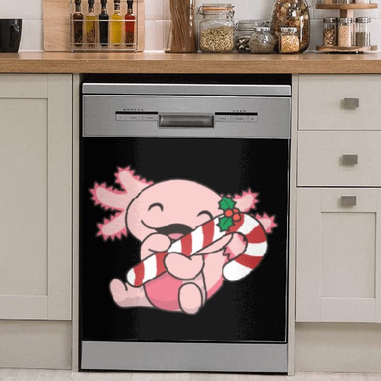 Axolotl Christmas Candy Cane Sweet Axolotl Dish Washer Covers