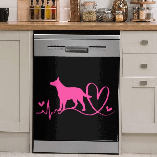 Cute Heartbeat Australian Cattle Dog For Women Dish Washer Covers