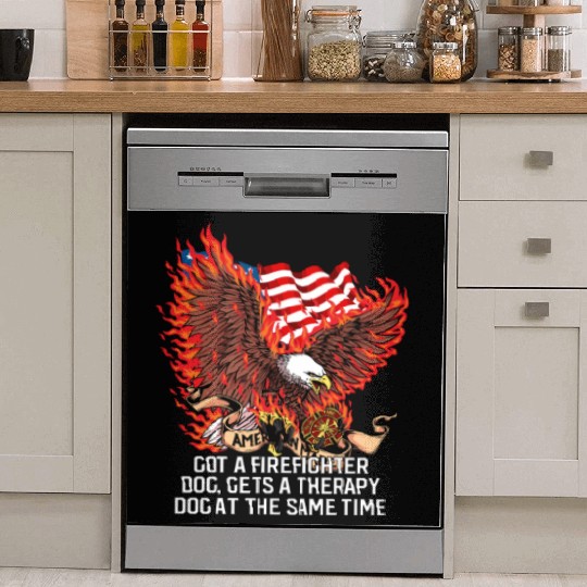 Gets a Firefighter Dog Therapy Dog Fire Department Dish Washer Covers