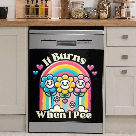 It Burns When I Pee Retro Inappropriate Dish Washer Covers