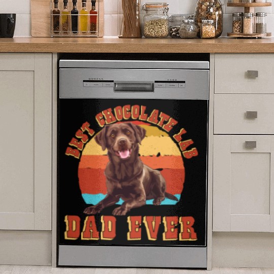 Brown Labrador BEST CHOCOLATE LAB DAD EVER Men Dish Washer Covers