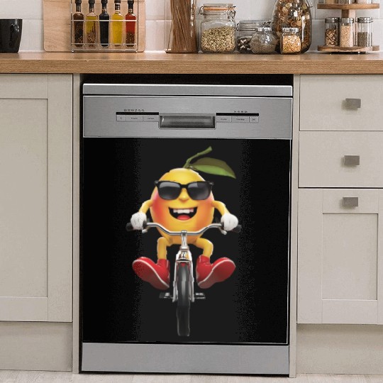 Mango Cycling On Bike Realistic Dish Washer Covers