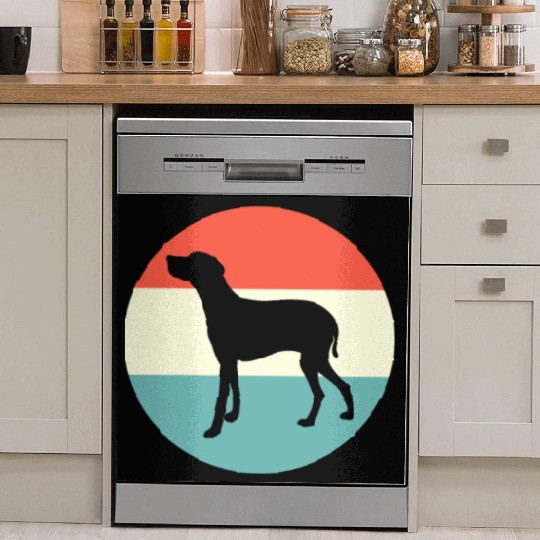 Retro Weimaraner Dog Silhouette Dish Washer Covers