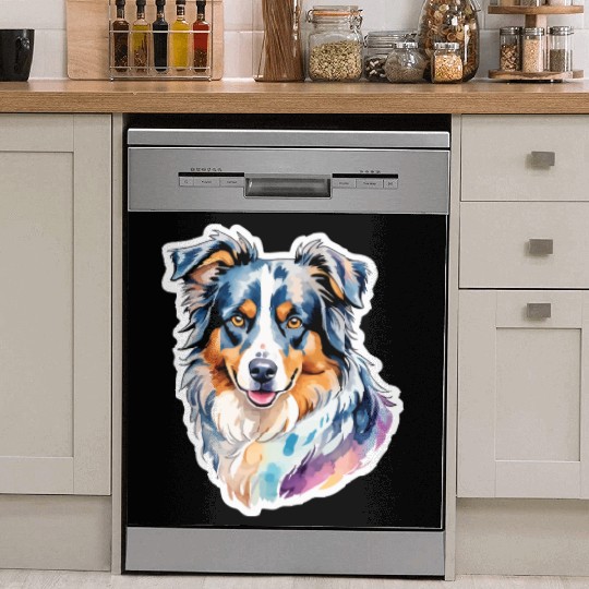 Australian Shepherd Watercolor Dish Washer Covers