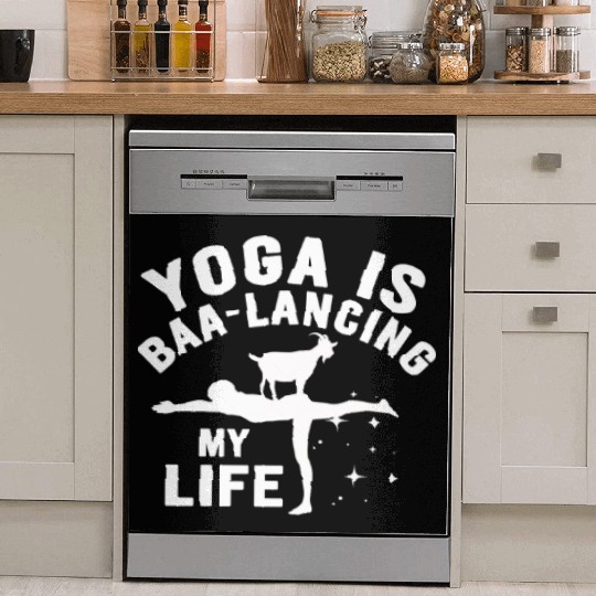 Goat Yoga Balancing My Life Dish Washer Covers