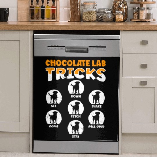 Labrador Funny CHOCOLATE LAB TRICKS Stubborn Dish Washer Covers