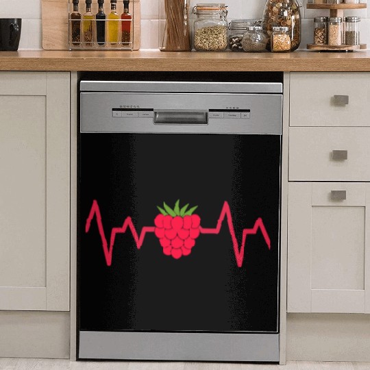 raspberry heart beat funny cute for fruit lover Dish Washer Covers