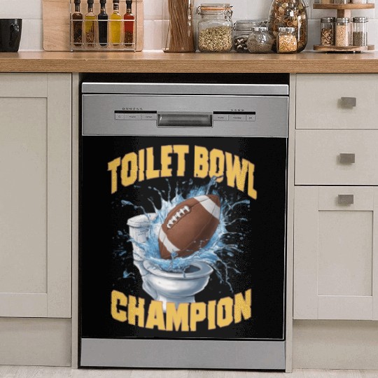 FUNNY TOILET BOWL CHAMPION 2024 FANTASY FOOTBALL Dish Washer Covers