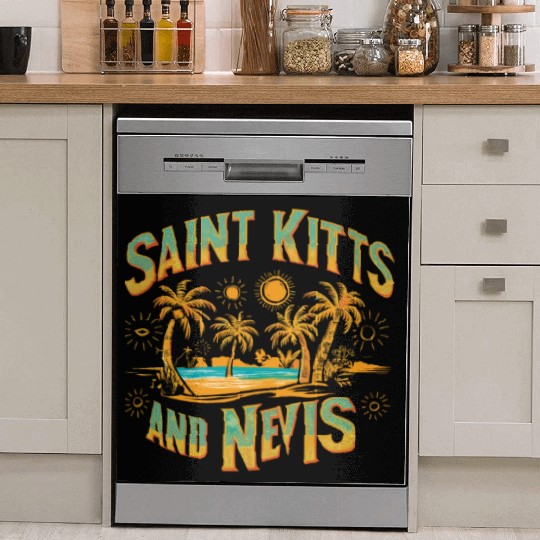 Saint Kitts And Nevis Souvenir Tropical Paradise Dish Washer Covers