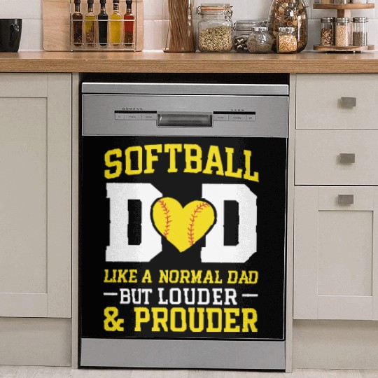 Prouder Softball Dad Funny Daddy Father's Day Dish Washer Covers
