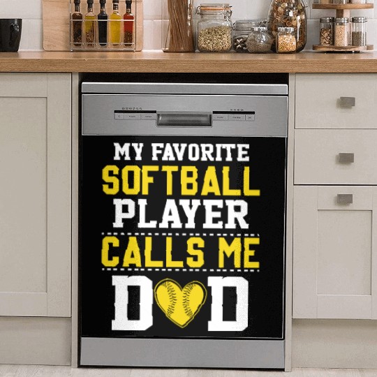 Softball Dad Funny Daddy Father's Day Dish Washer Covers